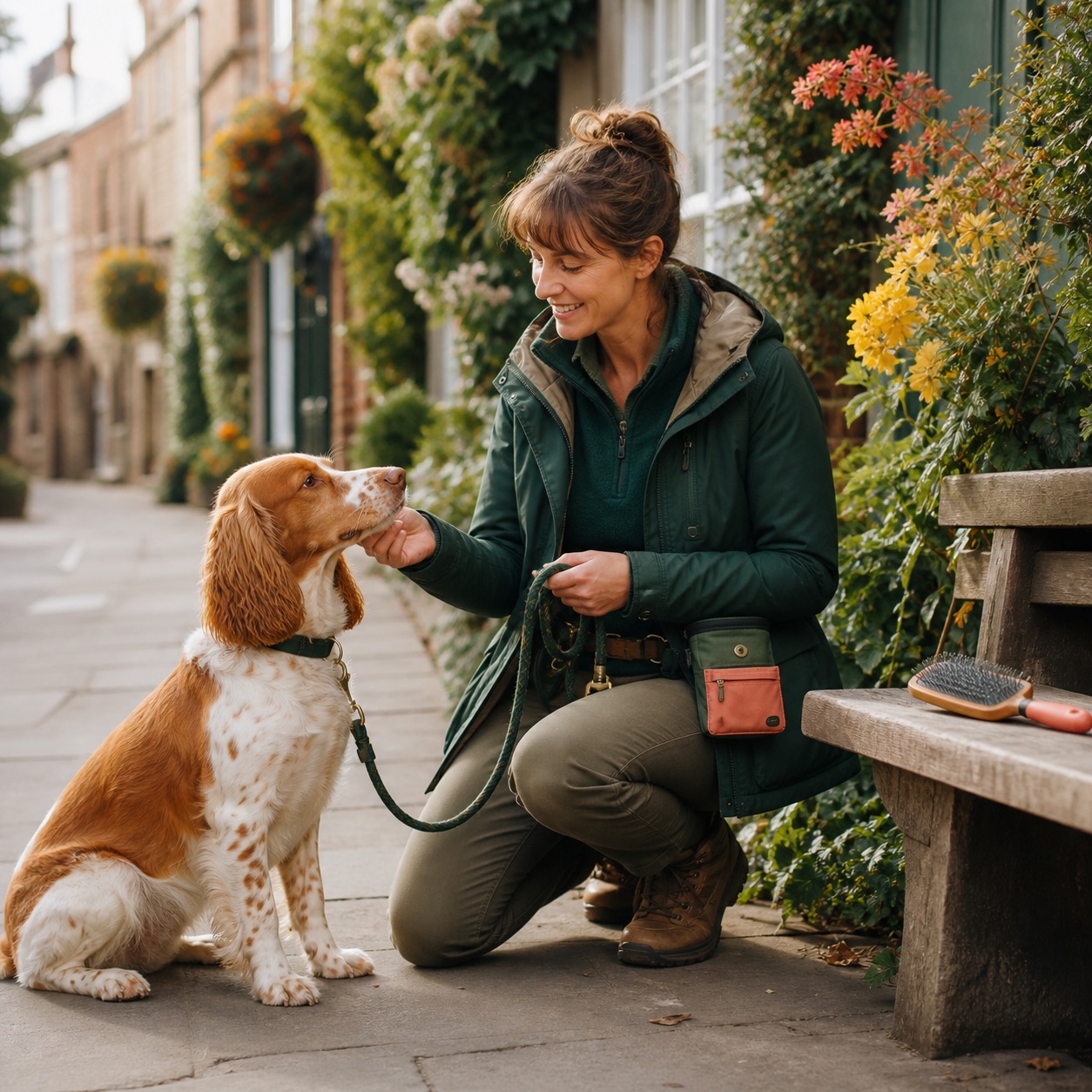 A local dog-care professional with a dog